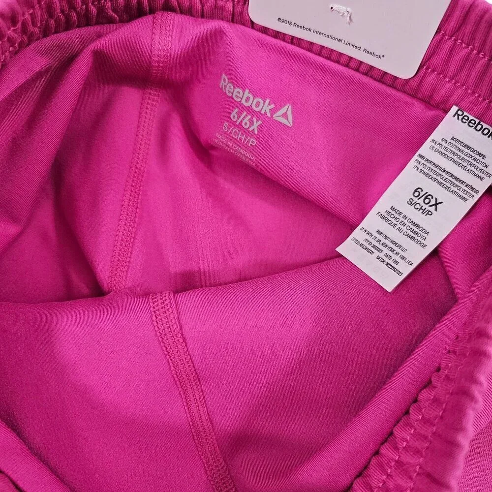 Reebok Girls Active Velocity Skort (Skirt w/Compression Shorts) – Pink – S/M/L